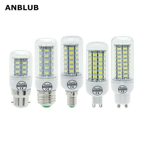 1 unids lámpara LED E27 E14 B22 G9 GU10 AC 220 V SMD 5730 lámpara de proyector 24 36 48 56 69 72 LEDs bombilla de maíz de la decoración del hogar ► Foto 1/6