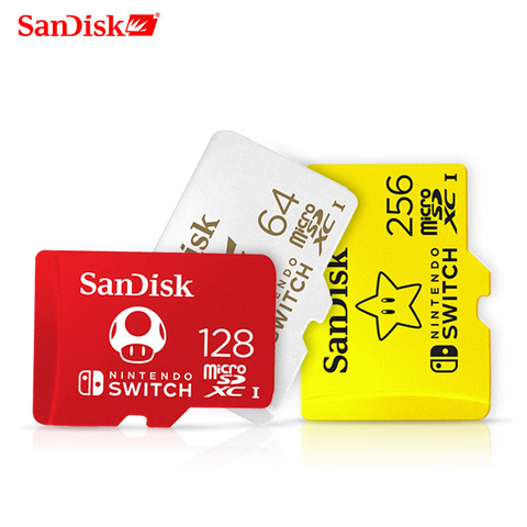 SanDisk-tarjeta micro sd para Nintendo Switch, tarjeta de memoria TF con adaptador, 256GB, 128GB, 64GB, UHS-I, SDXC, nuevo estilo ► Foto 1/6