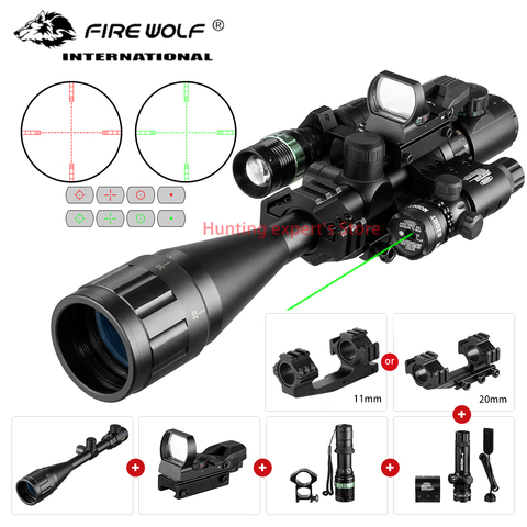 Mira óptica AOEG 6-24x50 para caza, punto rojo holográfico, láser rojo y verde, combinación táctica, mira para rifle, ballesta ► Foto 1/6