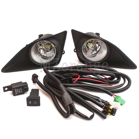 2 piezas Led luces de niebla lámparas con cables rejilla cubre para Toyota Corolla Avensis Camry Ractis Verso RAV 4 2003-2014 ► Foto 1/6
