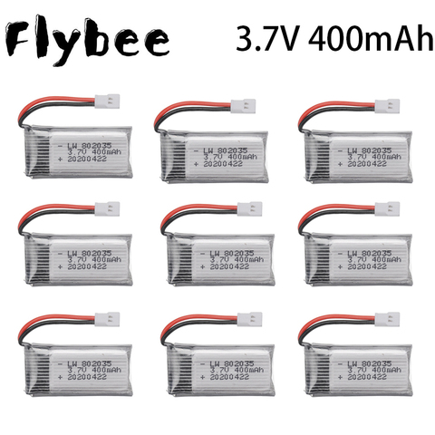 3,7 V 400mAh 35C Lipo batería para X4 H107 H31 KY101 E33C E33 U816A V252 H6C RC Quadcopter de pieza de repuesto de Dron 1-10 Uds ► Foto 1/6