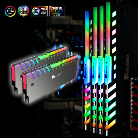 2 uds. Jonsbo NC-2 RGB memoria Ram Cooler SSD armadura disipador de calor AURA 12V/5V aleación de aluminio Shell Universal colorido RAM radiador MOD ► Foto 1/6