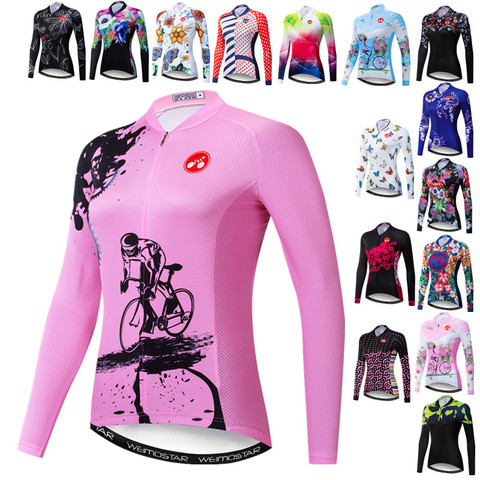Weimostar-Jersey de Ciclismo de manga larga para mujer, ropa de ciclismo de secado rápido, chaqueta de ciclismo de montaña, otoño ► Foto 1/6