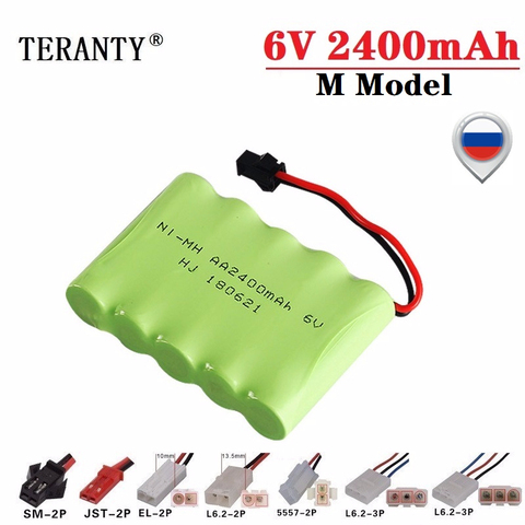 Batería NiMH de 6v y 2400mah para juguetes de control remoto, tanques, Robots, barcos, pistolas, de 6v batería recargable, paquete de batería AA Ni-MH, 1 Uds. ► Foto 1/4