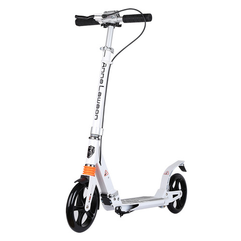 Portátil plegable ajustable en altura freno doble adultos niños Scooter de vibración doble reducción de transporte de la ciudad de 2 colores ► Foto 1/6