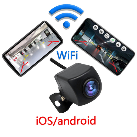 Cámara de visión trasera para coche inalámbrico, dispositivo de grabación con WIFI, 170 grados, HD, visión nocturna, para iPhone, Android, 12V ► Foto 1/5