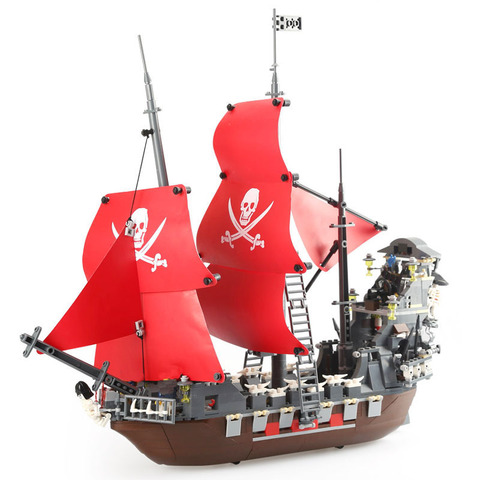 Enlighten-Barco Pirata grande de bloques de construcción, barco con cañones, juguete de Ladrillos educativos para niños, sin caja ► Foto 1/3