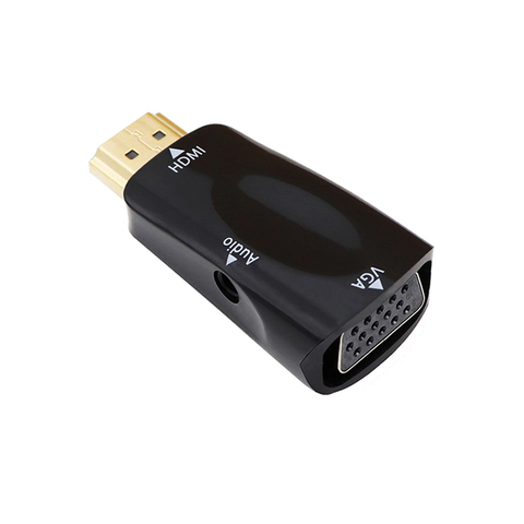 Adaptador de HDMI macho a hembra a VGA HD 1080P, convertidor de Cable de Audio para PC, portátil, TV, pantalla de ordenador, proyector ► Foto 1/6