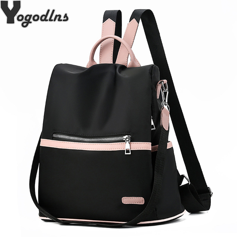 2022 Casual Oxford mochila mujer negro impermeable de Nylon bolsas para la escuela de niñas de moda de alta calidad de viajes bolso Packbag ► Foto 1/6