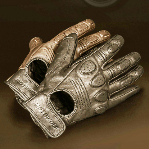 Guantes de Motocross Retro para hombre, guantes de cuero transpirable para motocicleta, carreras, invierno y verano ► Foto 1/6