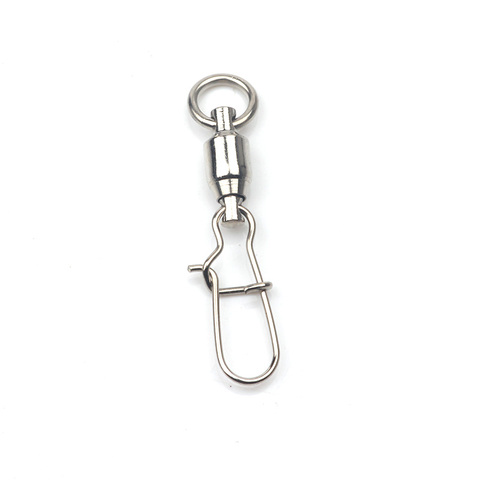 Rompin-rodamiento de bolas de acero inoxidable para pesca, accesorio de conector de Señuelo de Pesca de Mar giratorio con cierre a presión, 10 unids/lote ► Foto 1/6