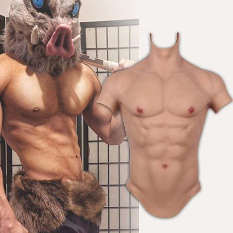 KnowU-traje de Cosplay para hombre, traje masculino con barriga falsa, músculo, pecho, travesti, masculino, realista, de silicona Artificial, simulación de Pectoralis ► Foto 1/6