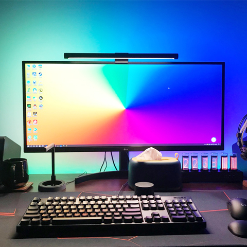 Ambiente WS2812B tira de luz LED RGB USB escritorio de la computadora de la PC de pantalla iluminación trasera ws2812 cinta 1M 2M 3M 4M 5M ► Foto 1/6