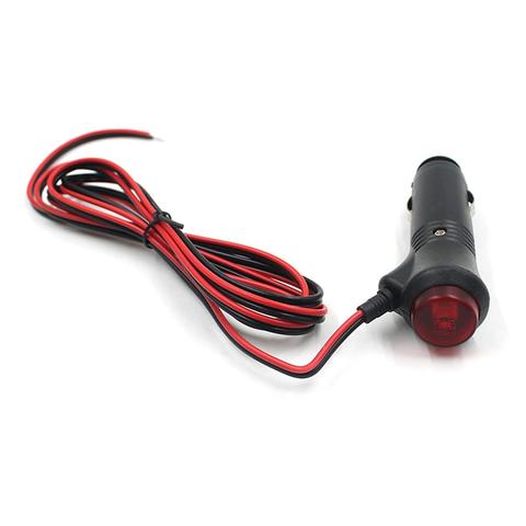 Conector de enchufe macho para encendedor de cigarrillos, 12V y 24V, Cable de 1,5 m con interruptor, cargador, Cable de reemplazo para coche ► Foto 1/4