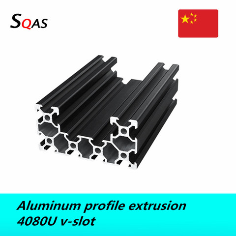 Extrusión de perfil de aluminio 4080U con ranura en v, negro, estándar europeo, 40mm x 80mm, para CNC, Envío Gratis a través de UPS/Fedex/TNT/DHL ► Foto 1/3