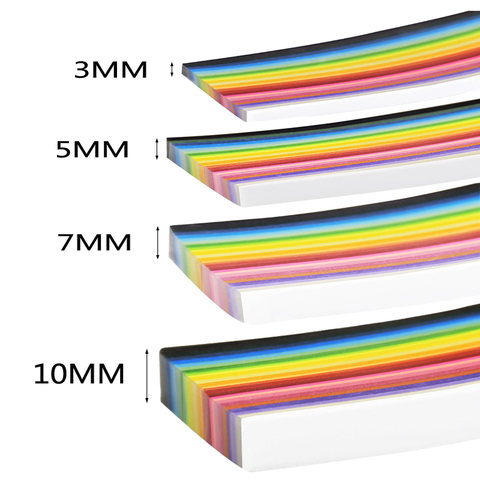 Franjas coloridas de papel para hacer papiroflexia para niños, 260 Uds., 3mm/5mm/7mm/10mm, regalo de flores, papel de manualidades DIY, herramientas de arte, Material hecho a mano ► Foto 1/6