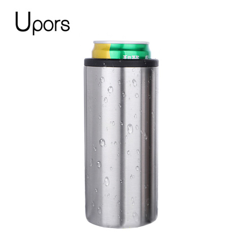 UPORS-enfriador de lata delgado de acero inoxidable, soporte de botella al vacío aislado de doble pared, 12oz ► Foto 1/6