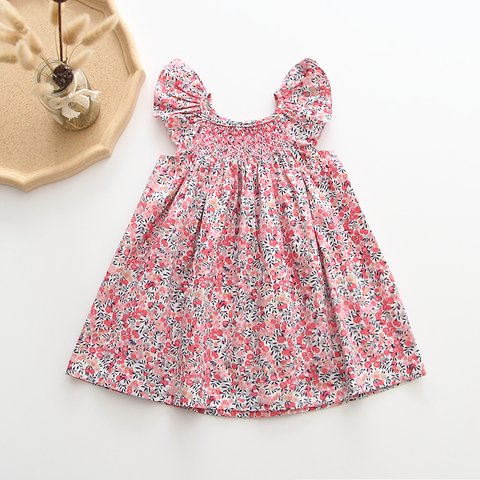 Vestidos para niñas 2022 Ins Europa y América para niños pequeños vestido de marca de algodón de verano ropa de lino ropa de princesa para niñas ► Foto 1/6