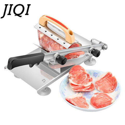 JIQI máquina cortadora de carne de aleación de acero inoxidable + Manual de espesor ajustable carne y verduras cortadora ► Foto 1/6