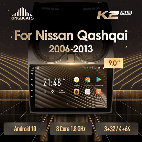 KingBeats Android 10 Octa-Core unidad HU 4G en el tablero del coche Radio Multimedia Video Player navegación GPS para Nissan Qashqai 1 J10 2006 - 2013 SIN dvd 2 din doble Din Android estéreo de coche 2din ► Foto 1/6
