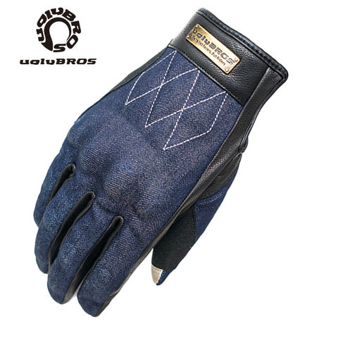 Guantes de cuero de la motocicleta de la pantalla táctil de la calle guantes de moto de cuatro temporada a prueba de viento de motocross guantes de moto ► Foto 1/2