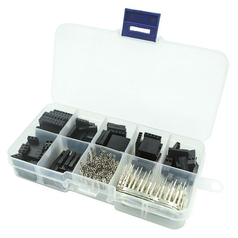310 Uds Dupont conector de 2,54mm Dupont Cable de alambre de puente Pin Header vivienda Kit de macho de crimpado de La pines + conector hembra de Terminal con patillas ► Foto 1/2