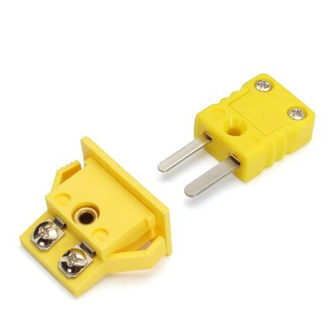 Conector en miniatura para termopar, carcasa de plástico amarillo, adaptador de enchufe, Mini termómetro tipo K, montaje en Panel ► Foto 1/6