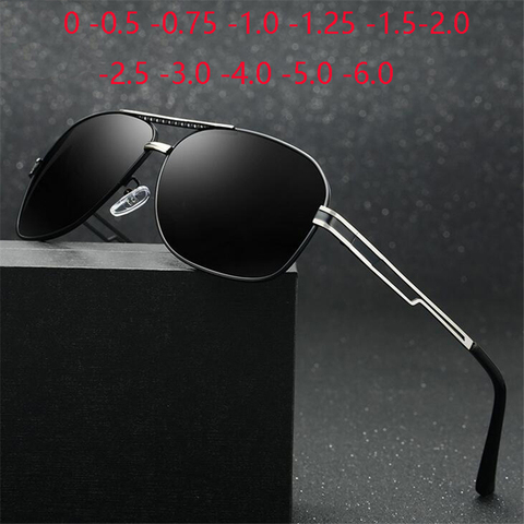 Gafas de sol polarizadas clásicas para hombre, lentes antideslumbrantes para miopía, graduadas para exteriores, 0-0,5-0,75-1,0 a-6,0 ► Foto 1/6