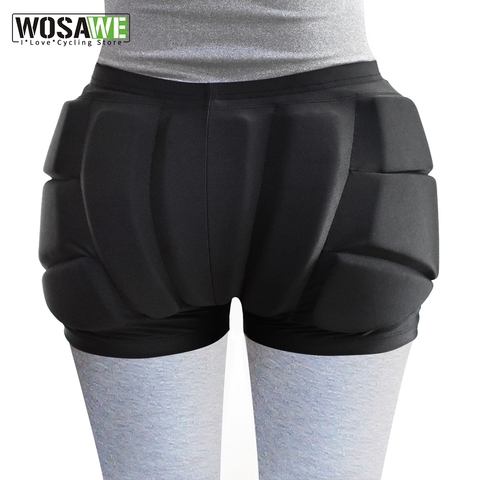 WOSAWE cojín de EVA Snowboard Hip protección pantalones cortos niños adultos de esquí de patinaje Hockey ciclismo protector trasero bicicleta Shorts ► Foto 1/6