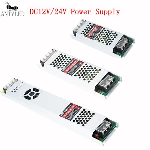 DC12V/24V largo/Ultra delgado transformadores de iluminación LED controlador de adaptador de interruptor de fuente de alimentación de 60W 100W 150W 200W 300W ► Foto 1/1