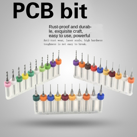 Placa de circuito de impresión PCB de aleación dura, herramienta de microbrocas de carburo para SMT CNC, 10 unids/set 0,1-1/0, 3-1,2/1,1-2/0, 6-1,5 MM ► Foto 1/5