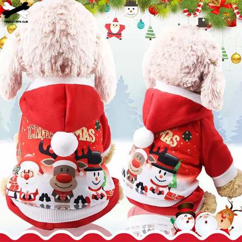 Ropa de perro de Navidad abrigo rojo patrón perro mascota árbol ropa de invierno Navidad abrigo lindo invierno otoño 28 ► Foto 1/6