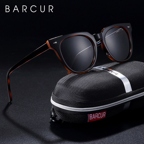 BARCUR-gafas de sol polarizadas para hombre y mujer, lentes de sol cuadradas, transparentes, TR90 ► Foto 1/6