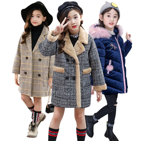 Abrigo largo y peludo para niñas de 4 a 12 años, abrigo largo con diseño a la moda para otoño e invierno, 2022 ► Foto 1/6