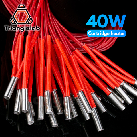 Trianglelab 3D impresora 6*6*20 MM 12 V/24 V 40 W calentador de cartucho con 100 CM de cable para 3D impresora para PT100 salida HOTEND volcán MK8 MK9 ► Foto 1/5