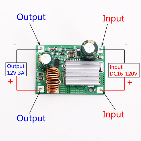 Módulo de reducción de fuente de alimentación, convertidor de CC de 9V, 12V, 24V, 36V, 48V, 72V, 84V, 120V a 5V, 3A ► Foto 1/6