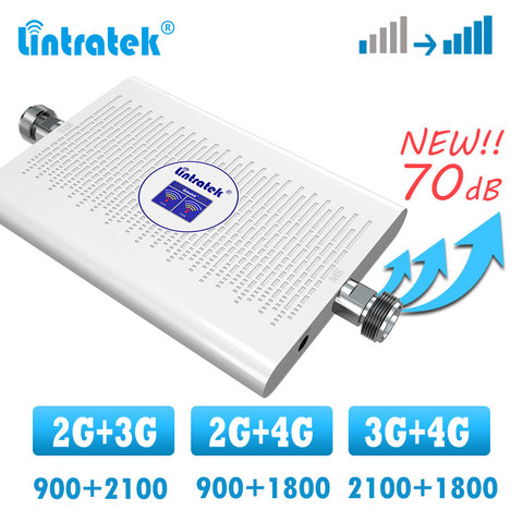 Amplificador de señal lintratek 2g 3g 4g, repetidor celular de banda dual, GSM WCDMA 900 2100 1800 DCS LTE, amplificador de señal 4G ► Foto 1/6