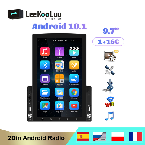 LeeKooLuu-radio Multimedia con GPS para coche, radio con reproductor, Android 10,0, 2 Din, pantalla Vertical Universal de 9,7 pulgadas, para Volkswagen, Nissan, Hyundai ► Foto 1/6