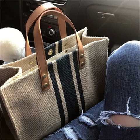 Nuevo bolso para mujer bolso de las mujeres bolsa de paja bolsas grandes para mujer 2022 nuevo Color tejido BigHandbag Sexy de moda Casual ► Foto 1/6