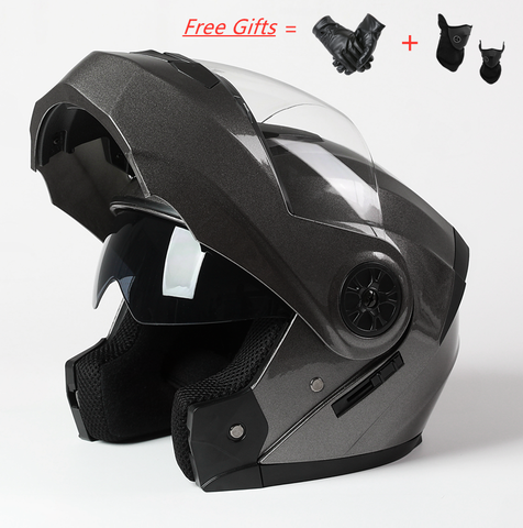 2022 último abatible hacia arriba moto casco de carreras profesional Modular casco con lentes dobles de la cara llena de la motocicleta del casco de la Unisex DotApproved ► Foto 1/6