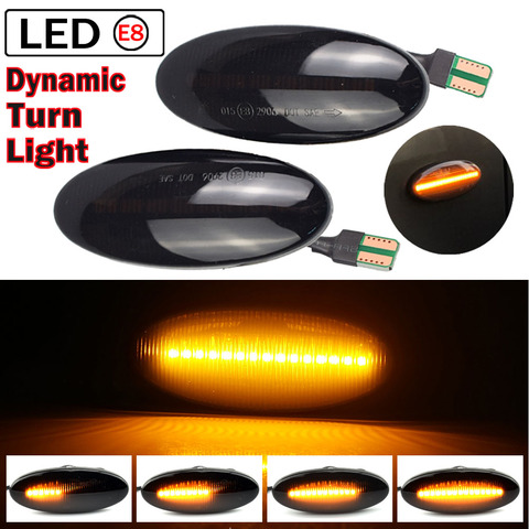 2 piezas de luces de señal de giro de indicador lateral de LED para guardabarros dinámico ámbar para Nissan Qashqai Dualis Juke Micra March Micra Note x-trail ► Foto 1/6