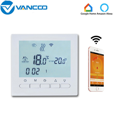 Vancoo-termostato de caldera de Gas, controlador de temperatura bajo el suelo, WIFI, 220V, termorregulador Digital, Calefaccion para Alexa y Google Home ► Foto 1/6