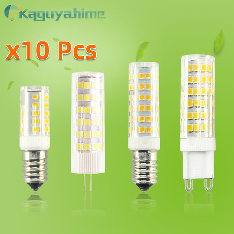 = (K) = 10 unids/lote LED G9 E14 G4 bombilla regulable 3w 5w 7w 9w cc 12V CA 220V bombilla LED G9 COB lámpara foco ► Foto 1/6