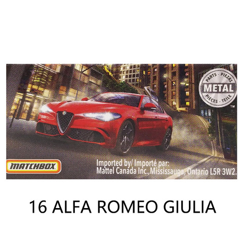 Matchbox 2022-coche 16 ALFA ROMEO GIULIA edición coleccionable, modelo de Metal fundido a presión, juguetes para niños, 1/64 ► Foto 1/2