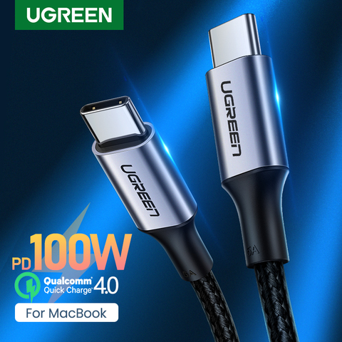 Cable Ugreen USB tipo C a USB C para Samsung Galaxy S9 PD 100W Cable de carga rápida para Macbook Cable de carga rápida 4,0 USB ► Foto 1/6