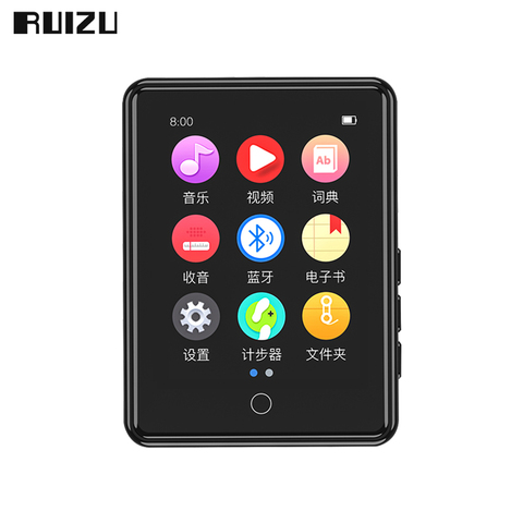 RUIZU-reproductor MP3 M17 completamente con pantalla táctil, Bluetooth 5,0, 16GB, E-book, con diccionario para estudiantes, escucha en inglés ► Foto 1/6