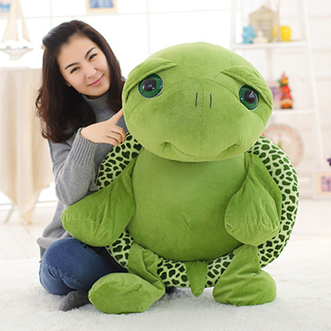 30-100cm precioso grandes ojos tortuga de peluche Animal relleno cojín suave de mar pequeño tortugas muñecas para niños de regalo ► Foto 1/5