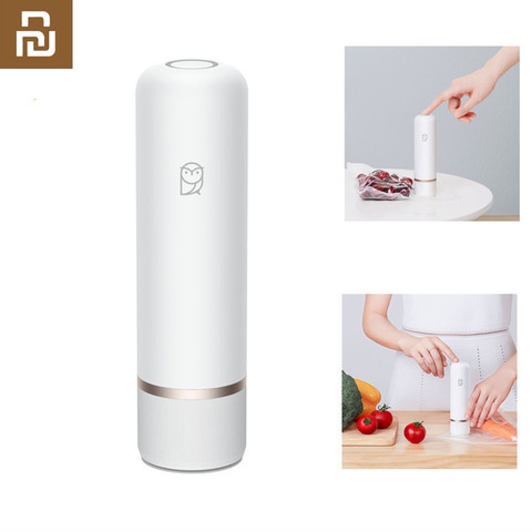 Original Xiaomi mijia Miaomiaoce Mini bomba eléctrica de vacío de aire USB 2 modos 3L/min bomba de succión de almacenamiento de alimentos + 9 bolsas de compresión ► Foto 1/5