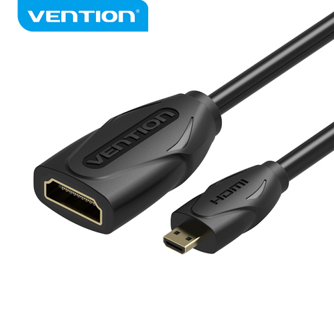 Cable Vention Micro HDMI a HDMI, Micro Mini HDMI macho a HDMI hembra, convertidor de Cable conector para Tablet HDTV Cable Micro HDMI ► Foto 1/6