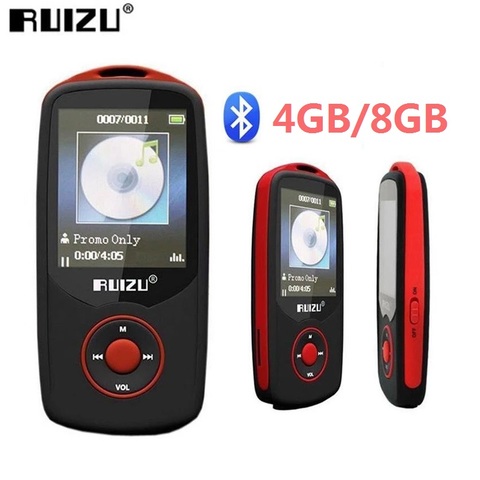 RUIZU-REPRODUCTOR MP3 deportivo X06 con Bluetooth, reproductor de música HiFi de alta calidad con pantalla de 4GB/8GB y 1,8 pulgadas, compatibilidad con FM, grabadora, E-Book ► Foto 1/6